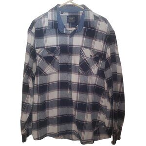 Jachs Heritage Flannel Shirt Mens XXL Blue Plaid Heavyweight‎ Lumberjack Grunge